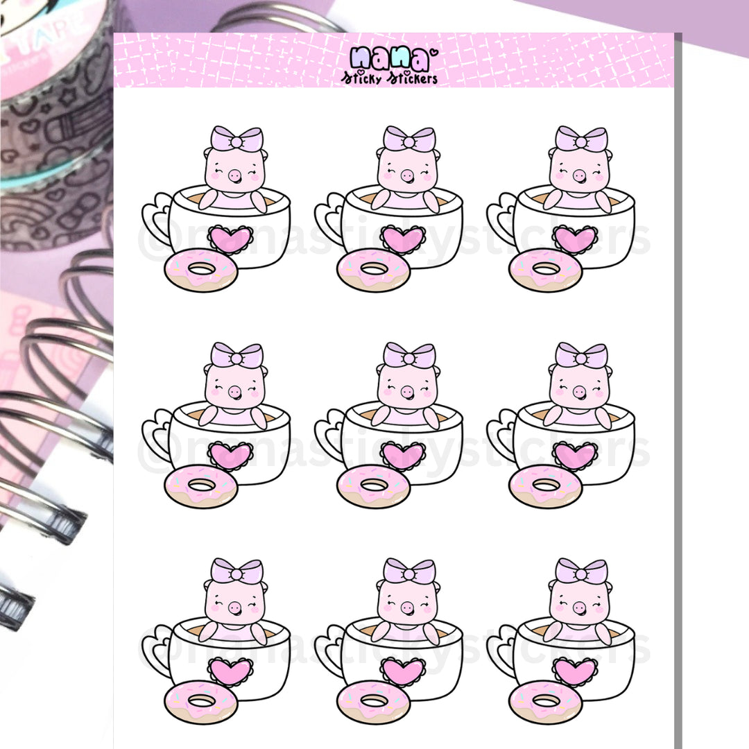 PiggyCoffee Sticker Sheet/S013