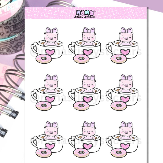 PiggyCoffee Sticker Sheet/S013