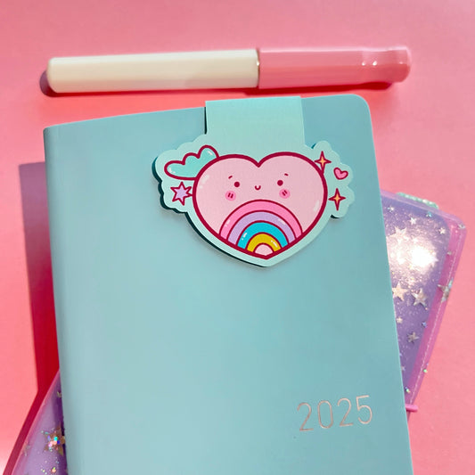 Rainbow Heart Magnetic Bookmark/MG08