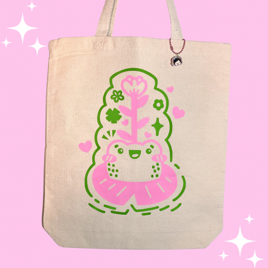 Kawaii Frog Tote Bag/oops